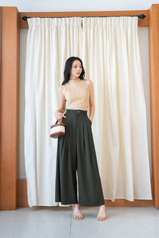 KENN HIGH WAISTED PALAZZO (ARMY GREEN)