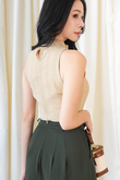 KINKI MOCK NECK CROP TOP (LATTE)