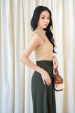 KINKI MOCK NECK CROP TOP (LATTE)