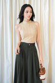 KINKI MOCK NECK CROP TOP (LATTE)