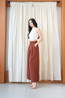 KENN HIGH WAISTED PALAZZO (BRICK BROWN)