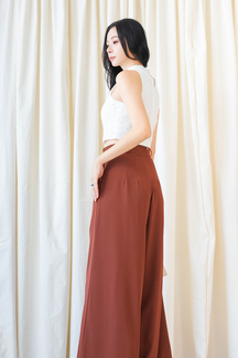 KENN HIGH WAISTED PALAZZO (BRICK BROWN)