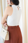 KINKI MOCK NECK CROP TOP (WHITE)