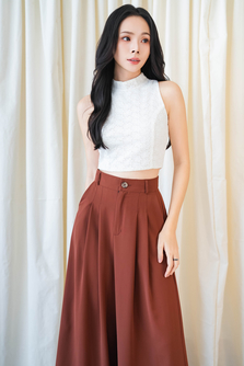 KINKI MOCK NECK CROP TOP (WHITE)