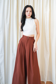 KENN HIGH WAISTED PALAZZO (BRICK BROWN)