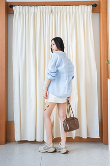 RIN STRIPED LONG SLEEVE SHIRT (BLUE)