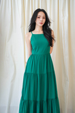 SABRINA RUFFLES MIDAXI DRESS (GREEN)
