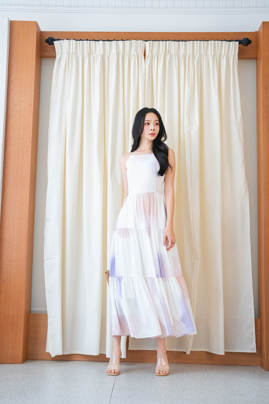 SABRINA RUFFLES MIDAXI DRESS (COTTON CANDY)