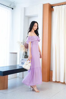 SHELLI OFF SHOULDER DRESS (PURPLE)