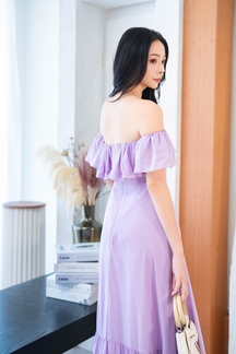 SHELLI OFF SHOULDER DRESS (PURPLE)