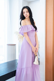 SHELLI OFF SHOULDER DRESS (PURPLE)