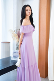 SHELLI OFF SHOULDER DRESS (PURPLE)