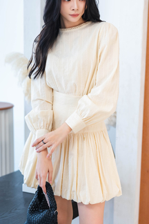 WALDA LONG SLEEVE BLOUSE (BEIGE)