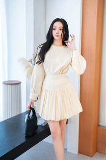WALDA LONG SLEEVE BLOUSE (BEIGE)