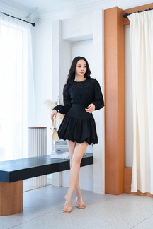 BAILLY HIGH WAISTED BALLON SKIRT (BLACK)