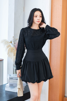 BAILLY HIGH WAISTED BALLON SKIRT (BLACK)