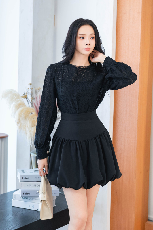 BAILLY HIGH WAISTED BALLON SKIRT (BLACK)