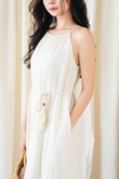 BOHDI HALTER NECK TIERED DRESS (CREAM)