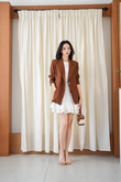 VEDA OVERSIZED PADDED BLAZER (DARK BROWN)