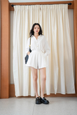 BROOKE ELASTICATED WAIST SHORTS (WHITE)