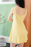UNAE SQUARE NECK MINI DRESS (YELLOW)