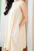 FLOE HALTER NECK PUFFBALL DRESS (BEIGE)