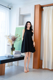 FLOE HALTER NECK PUFFBALL DRESS (BLACK)