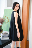 FLOE HALTER NECK PUFFBALL DRESS (BLACK)