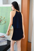 DAISY HALTER NECK CAMISOLE TOP (BLUE)