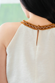 DAISY HALTER NECK CAMISOLE TOP (CREAM)
