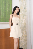 ODEAN BELTED MINI DRESS (BEIGE)