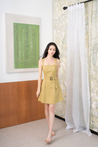 ODEAN BELTED MINI DRESS (DARK GOLDENROD)