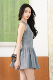 POLLI ROUND NECK MINI DRESS (GREY)
