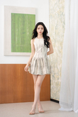 POLLI ROUND NECK MINI DRESS (EGG WHITE)