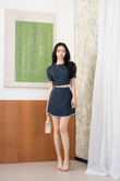 DAVIN HIGH WAIST SKORT (BLUE)