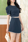 DAVIN HIGH WAIST SKORT (BLUE)