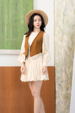 ELIAH BOHO RIBBON VEST TOP (BROWN)
