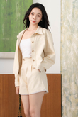 TALIA HIGH WAISTED SHORTS (BEIGE)