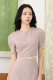 SHANN ROUND NECK CROP TOP (PINK)