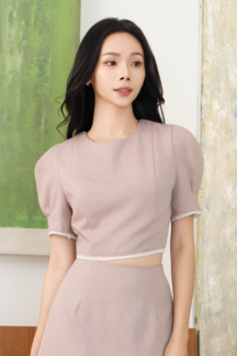 SHANN ROUND NECK CROP TOP (PINK)