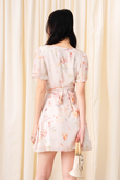 JACE RUFFLES WRAP MINI DRESS (PINK FLORAL)