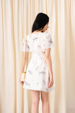 JACE RUFFLES WRAP MINI DRESS (WHITE FLORAL)
