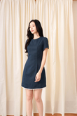 SHANNE ROUND NECK MINI DRESS (BLUE)