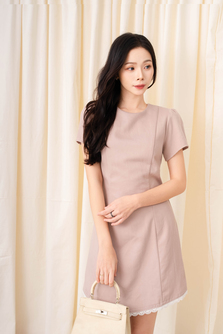 SHANNE ROUND NECK MINI DRESS (PINK)