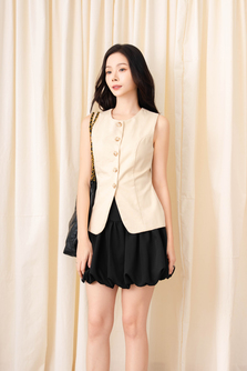 KAITLYN BUTTON VEST TOP (BEIGE)