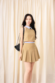 TYLER PLEATED A-LINE SKIRT (CAMEL)