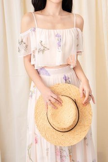 GRACEN COLD SHOULDER CROP TOP (FLORAL1)