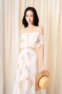 SADA HIGH WAIST TIERED SKIRT (FLORAL)