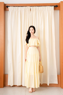 SADA HIGH WAIST TIERED SKIRT (YELLOW)