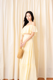 GRACEN COLD SHOULDER CROP TOP (YELLOW)